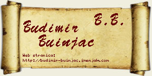 Budimir Buinjac vizit kartica